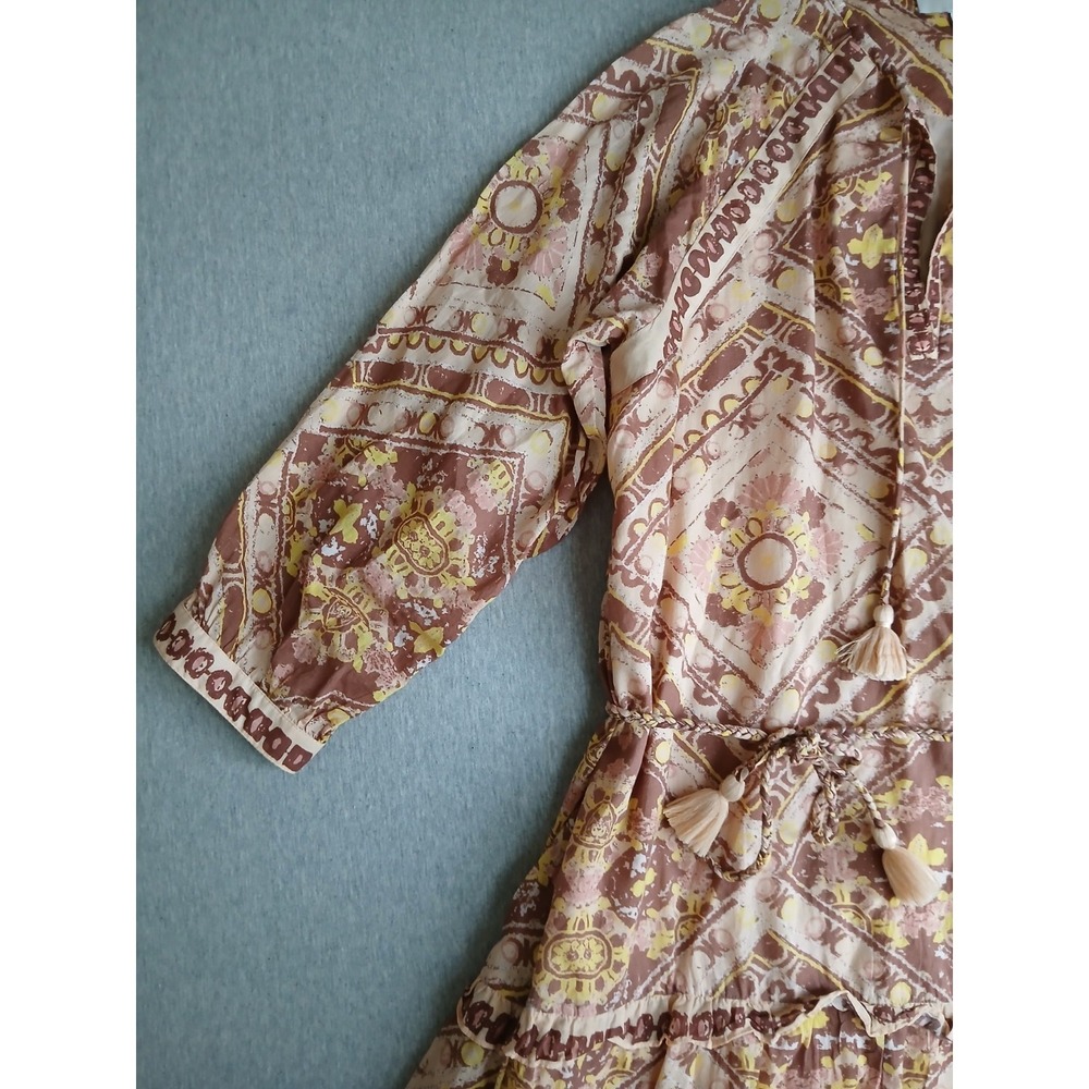 Cleobella Dress Large Amber Organic Cotton Mini Tassel Boho Cottage Resort Beach - Picture 4 of 16